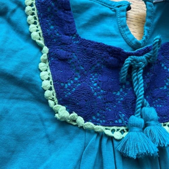 Hartstrings Turquoise, Blue, Green Girl Top Size 6x - Picture 3 of 4